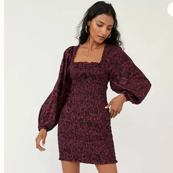 Free People Smock it to me long sleeve mini dress - Picture 2 of 6